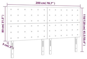 Κεφαλάρια Κρεβατιού 4 τεμ.Αν. Γκρι 100x5x78/88 εκ. Υφασμάτινο - Γκρι