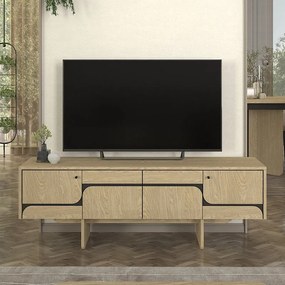 Megapap Έπιπλο Τηλεόρασης Lava Rota Oak - Ανθρακί 150x35x51,3εκ.