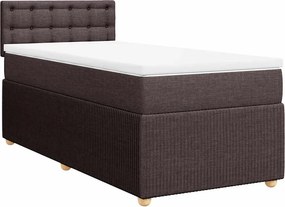 vidaXL Κρεβάτι Boxspring με Στρώμα Σκούρο Καφέ 80x200 εκ. Υφασμάτινο