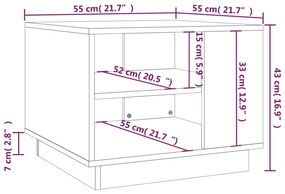 vidaXL Τραπεζάκι Σαλονιού Λευκό 55 x 55 x 43 εκ. από Επεξεργ. Ξύλο