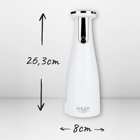 Ηλεκτρικός Μύλος Μπαχαρικών Adler AD 4449W, 3 τμχ, 150 ml, USB, μπαταρία Li-Ion 1500mAh, Κεραμικές λεπίδες, Λευκό