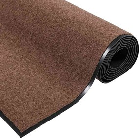 vidaXL Χαλάκι Εξώπορτας Καφέ και Μαύρο 90 x 150 cm 100% Πολυαμίδιο