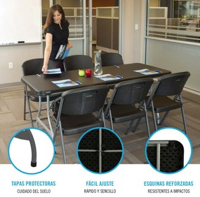 Πτυσσομενο τραπεζακι Lifetime 182 x 73,5 x 76 cm Χάλυβας Πλαστική ύλη