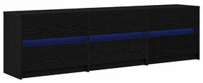 vidaXL Ντουλάπι TV Μαύρο 182 x 34 x 50 εκ. Επεξεργασμένο ξύλο