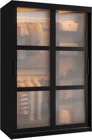 Ντουλάπα Flutes 120 Συρόμενη-Μαύρο