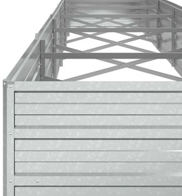 vidaXL Ζαρντινιέρα Υπερυψωμένη Ασημί 480x80x45 εκ. Γαλβανισμ. Χάλυβας