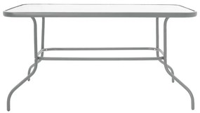 Τραπέζι Valor μέταλλο γκρι-γυαλί 140x80x70εκ 140x80x70 εκ.