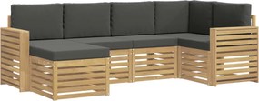 vidaXL Σειρά Καναπέ Εξωτερικού 6 pcs Άσπρο και Ανθρακί Πολυεστέρας