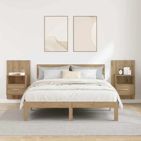 vidaXL Ντουλάπι κρεβατιού 2 pcs artisan δρυς 48.5 x 32.5 x 80 εκ