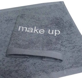 Πετσέτα Βαμβακερή Make Up 30x30εκ. Plain Line Γκρι