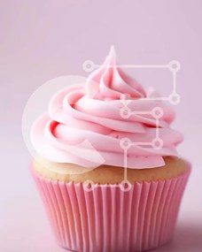Intra Συλλεκτικό Ξύλινο Παζλ Plywood  4mm - Νόστιμο cupcake με ροζ παγετό σε υπόλευκο φόντο Σε Ξύλινο Κουτί - Διαστάσεις: 10x10 cm – 25 κομμάτια