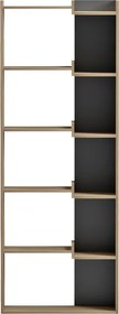 Βιβλιοθήκη Corpus pakoworld sonoma - ανθρακί 61x22x162εκ
