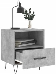 vidaXL Κομοδίνα 2 τεμ. Γκρι Σκυροδεμ. 40 x 35 x 47,5 εκ. Επεξεργ. Ξύλο