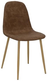 Chair Bella PU brown antique-natural leg 44x50x88 εκ.