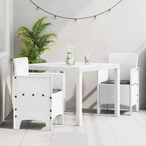 vidaXL Σετ εξωτερικής τραπεζαρίας 3 pcs Λευκό 100 x 100 x 73 εκ