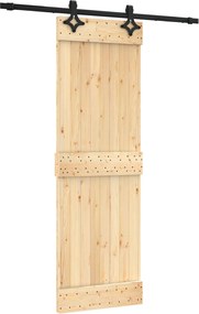 vidaXL Συρόμενη Πόρτα Φυσικό και Μαύρο 70 x 210 cm