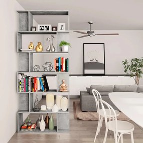 vidaXL Βιβλιοθήκη/Διαχωριστικό Γκρι Σκυροδέμ. 80x24x192 εκ Επεξ. Ξύλο