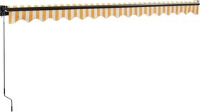 vidaXL Τέντα Πτυσσόμενη Κίτρινη/Λευκή 4,5 x 3 μ. Ύφασμα και Αλουμίνιο