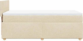 vidaXL Κρεβάτι Boxspring με Στρώμα Κρεμ 80 x 200 εκ. Υφασμάτινο