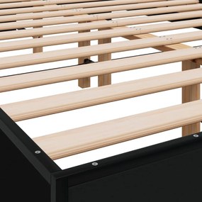 vidaXL Πλαίσιο Κρεβατιού Μαύρο 120x200 εκ. Επεξ. Ξύλο &amp; Μέταλλο