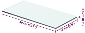 vidaXL Ράφι Πάνελ Διάφανο 40 x 15 εκ. Γυάλινο