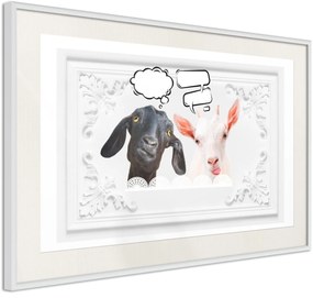 Αφίσα - Conversation of Two Goats - 60x40 - Χρυσό - Με πασπαρτού