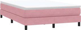 vidaXL Box Spring κρεβάτι χωρίς στρώμα ροζ 140x220 cm Βελούδινο
