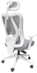 ΚΑΡΕΚΛΑ ΓΡΑΦΕΙΟΥ MEXER HM1195.02 ΓΚΡΙ MESH-ΜΕΤΑΛ.ΒΑΣΗ-ΣΚΕΛΕΤΟΣ ΛΕΥΚΟΣ 68x70x136Υεκ.