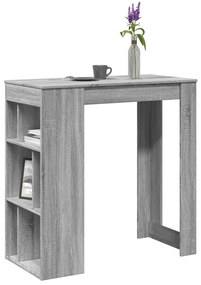 vidaXL Τραπέζι Μπαρ με Ράφια Γκρι Sonoma 102x50x103,5εκ. Επεξεργ. Ξύλο