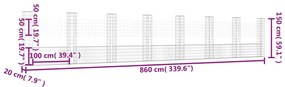 ΣΥΡΜΑΤΟΚΙΒΩΤΙΟ ΣΕ U ΣΧΗΜΑ ΜΕ 8 ΣΤΥΛΟΥΣ 860X20X150 ΕΚ ΣΙΔΕΡΕΝΙΟ 151288