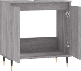 vidaXL Ντουλάπι Μπάνιου Γκρι Sonoma 58 x 33 x 60 εκ. από Επεξεργ. Ξύλο