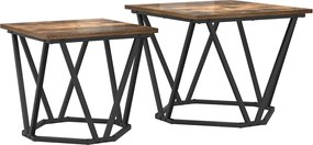vidaXL Σετ βοηθητικά τραπεζάκια 2 pcs Καπνιστό Δρύς