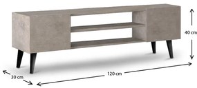 Έπιπλο τηλεόρασης Etna Megapap χρώμα γκρι ρετρό 120x30x40εκ.