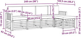 vidaXL Σειρά Καναπέ Εξωτερικού 5 pcs Άσπρο και Ανθρακί
