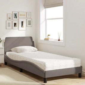 vidaXL Κρεβάτι με Στρώμα Dover Taupe 90x190 εκ.Υφασμάτινο