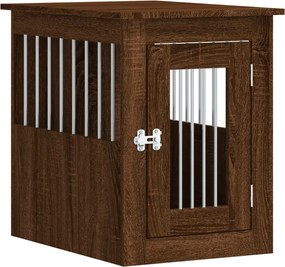 vidaXL Κλουβί Σκύλου Καφέ Δρυς 45x62x59 εκ. από Επεξεργ. Ξύλο