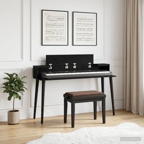 vidaXL Γραφείο Στούντιο Μαύρη Δρυς 130 x 36 x 19,5 εκ.