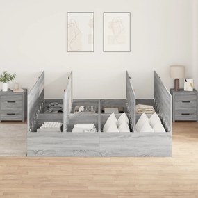 vidaXL κρεβάτι αποθήκευσης  Γκρι Sonoma 200x200 εκ
