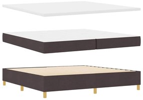 vidaXL Κρεβάτι με ελατήρια με στρώμα Καφέ 200 x 200 cm ύφασμα