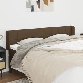 vidaXL Κεφαλάρι με Πτερύγια Σκούρο Καφέ 163x16x78/88 εκ. Υφασμάτινο