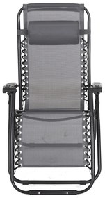 Καρέκλα - Πολυθρόνα COMPANION RELAX C5095.11 Μαύρο Μέταλλο με Γκρί Textiline 67x145x110Υεκ. 2αδα 67x145x110 εκ.