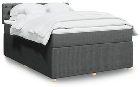 Κρεβάτι Boxspring με Στρώμα Σκούρο Γκρι 160x200 εκ Υφασμάτινο