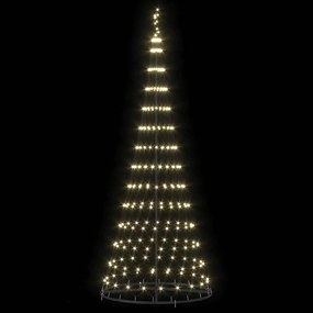 vidaXL LED Χριστουγεννιάτικο Δέντρο με βάση Θερμό λευκό 250 cm Μέταλλο