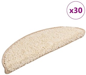 vidaXL Πατάκια για σκάλες 30 τεμάχια Κρέμα 56x17x3 cm