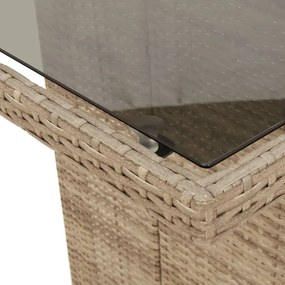 vidaXL Σετ Τραπεζαρίας Κήπου 7 τεμ. Μικτό Μπεζ Συνθ. Ρατάν &amp; Μαξιλάρια