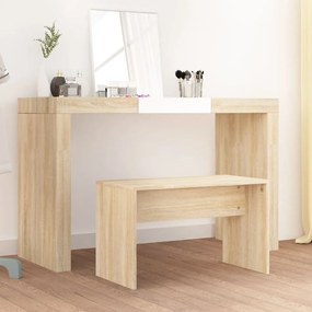 vidaXL Σκαμπό Μπουντουάρ Sonoma δρυς 70 x 35 x 45 εκ. Επεξ. Ξύλο