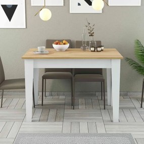 Stewehome Τραπέζι κουζίνας Λευκό / Δρυς 110x72x75 cm