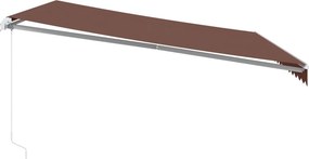 vidaXL Τέντα Πτυσσόμενη Χειροκίνητη Καφέ 450x350 εκ.