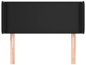 Κεφαλάρι με Πτερύγια Μαύρο 103x16x78/88 εκ. Συνθετικό Δέρμα 3118572