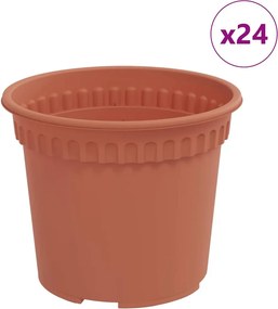 vidaXL Στρογγυλή Γλάστρα Λουλουδιών 24 pcs Κεραμιδί Ø 12,5 x 10 εκ